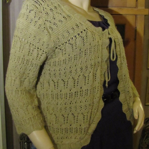 White Stag Tan Open Front Cardigan Sweater 16/18 - Picture 3 of 7